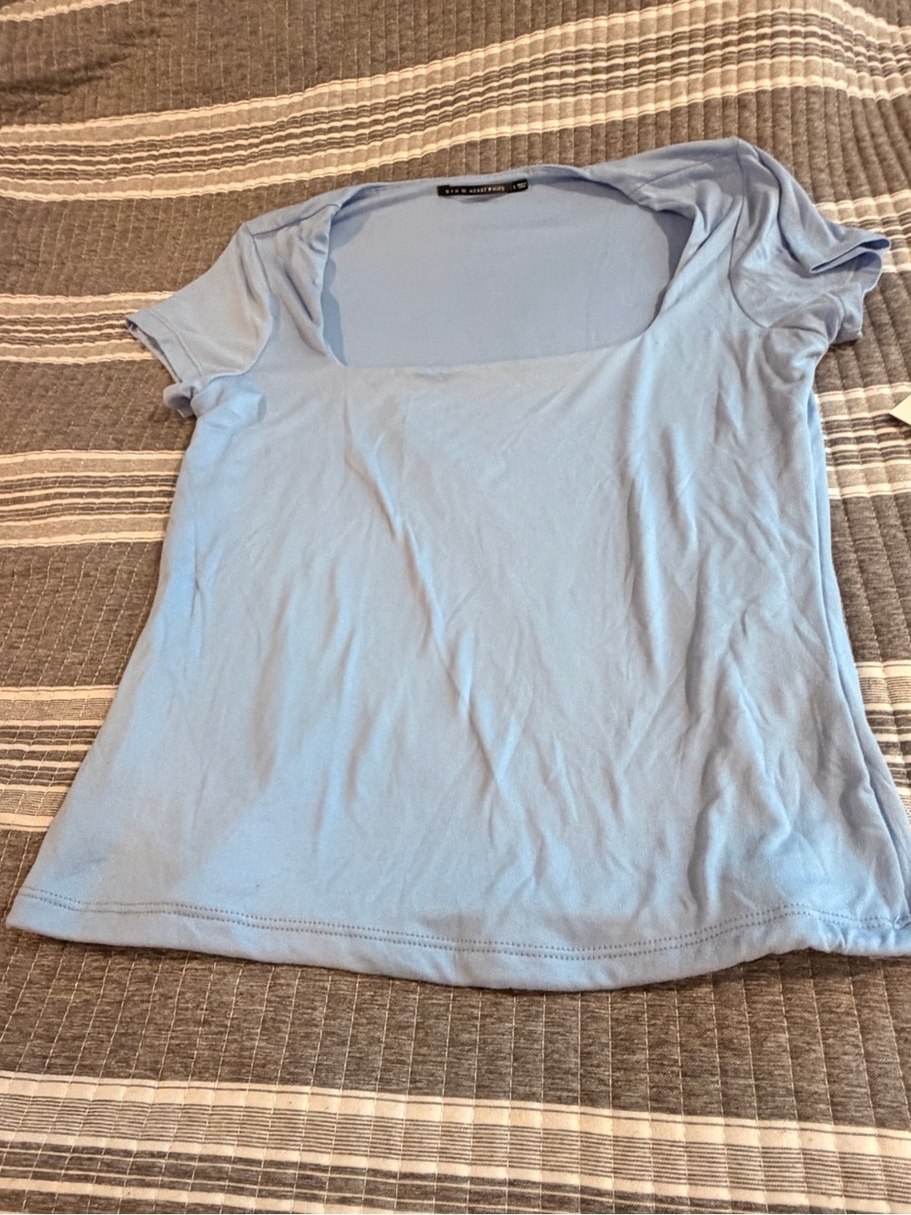 NWT Light Blue Square Neck Women's Large Top